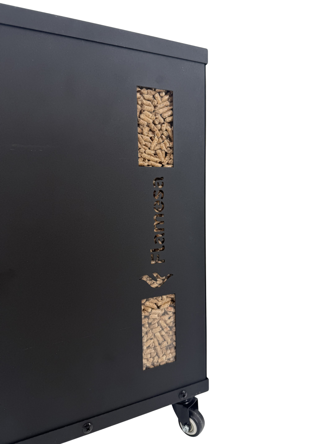 Pellet Storage Bin with Wheels | Flamesa®