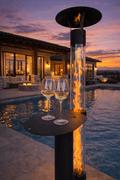 Flamesa Lumina close-up – patio heater with integrated table