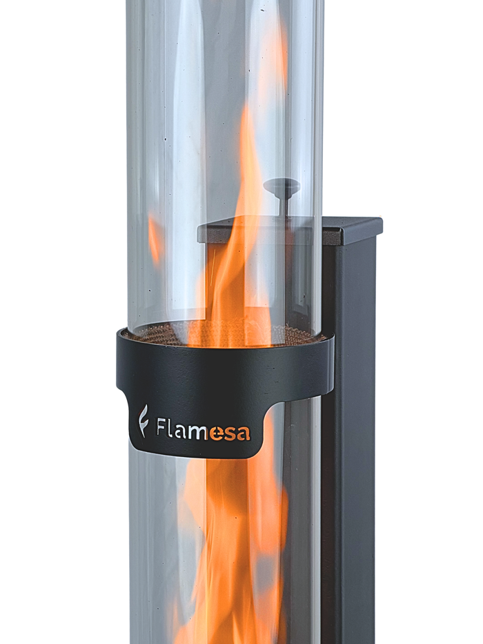 pellet heater balcony with atmospheric flame view – Flamesa Avara