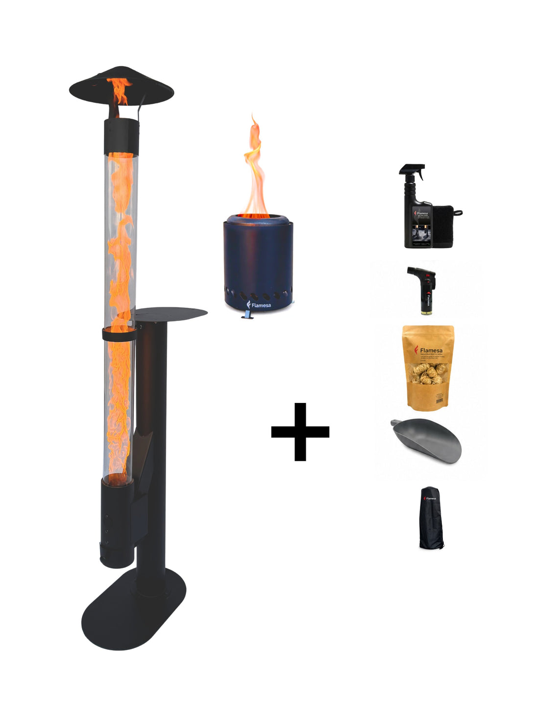 Flamesa® Lumina Starter Set – pellet stove with free Flamesa Vulcan and accessories